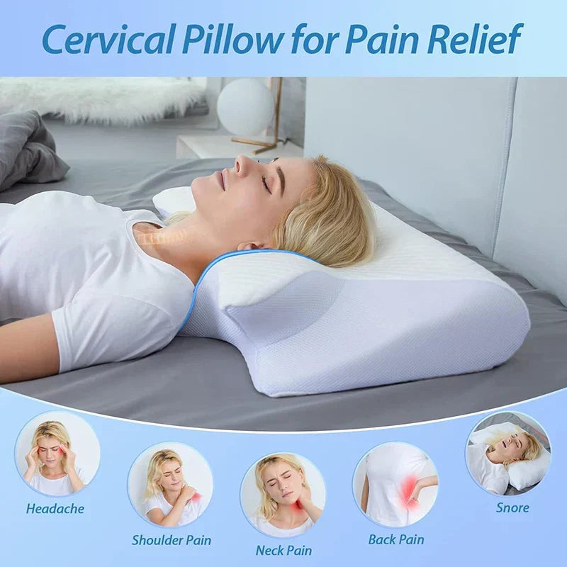 Kalsten | Memory Foam Cervical Pillow | Ergonomic 2-in-1 Design for Neck Pain Relief & Comfortable Sleep