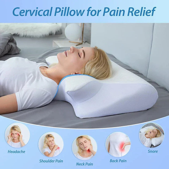 Kalsten | Memory Foam Cervical Pillow | Ergonomic 2-in-1 Design for Neck Pain Relief & Comfortable Sleep