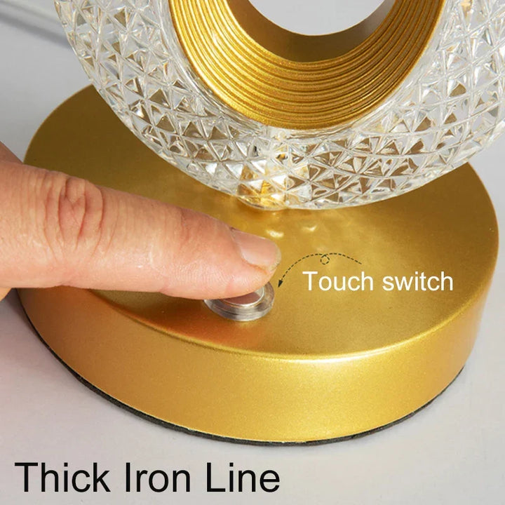 Crystal LED Table Lamp: Dimmable, USB Charging, Touch & Remote Control | Kalsten