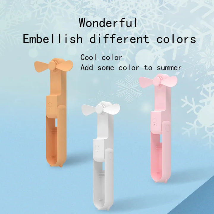 New Handheld Portable Mini Fan - Creative, Three-Speed Adjustable, Solid Color, USB Rechargeable Small Fan | Kalsten