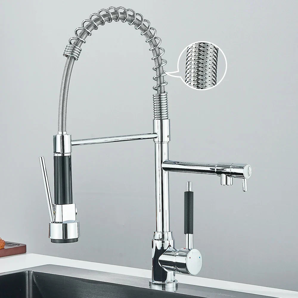 Faucet with Double Spout – High-Quality Faucet for Flexible Washing, Swivable, Ideal for Modern Kitchens, Easy to Clean and Simple Installation | Kalsten