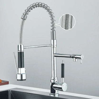 Double Spout Faucet – High-Quality Faucet for Flexible Washing, Swivel, Ideal for Modern Kitchens, Easy to Clean and Easy Installation | Brehn