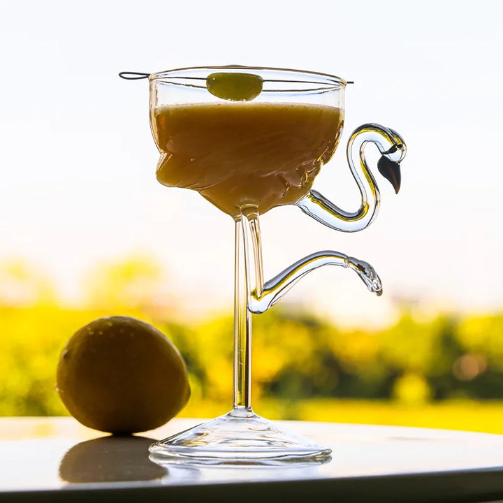 Kalsten | Pink Flamingo Cocktail Clear Party Glasses