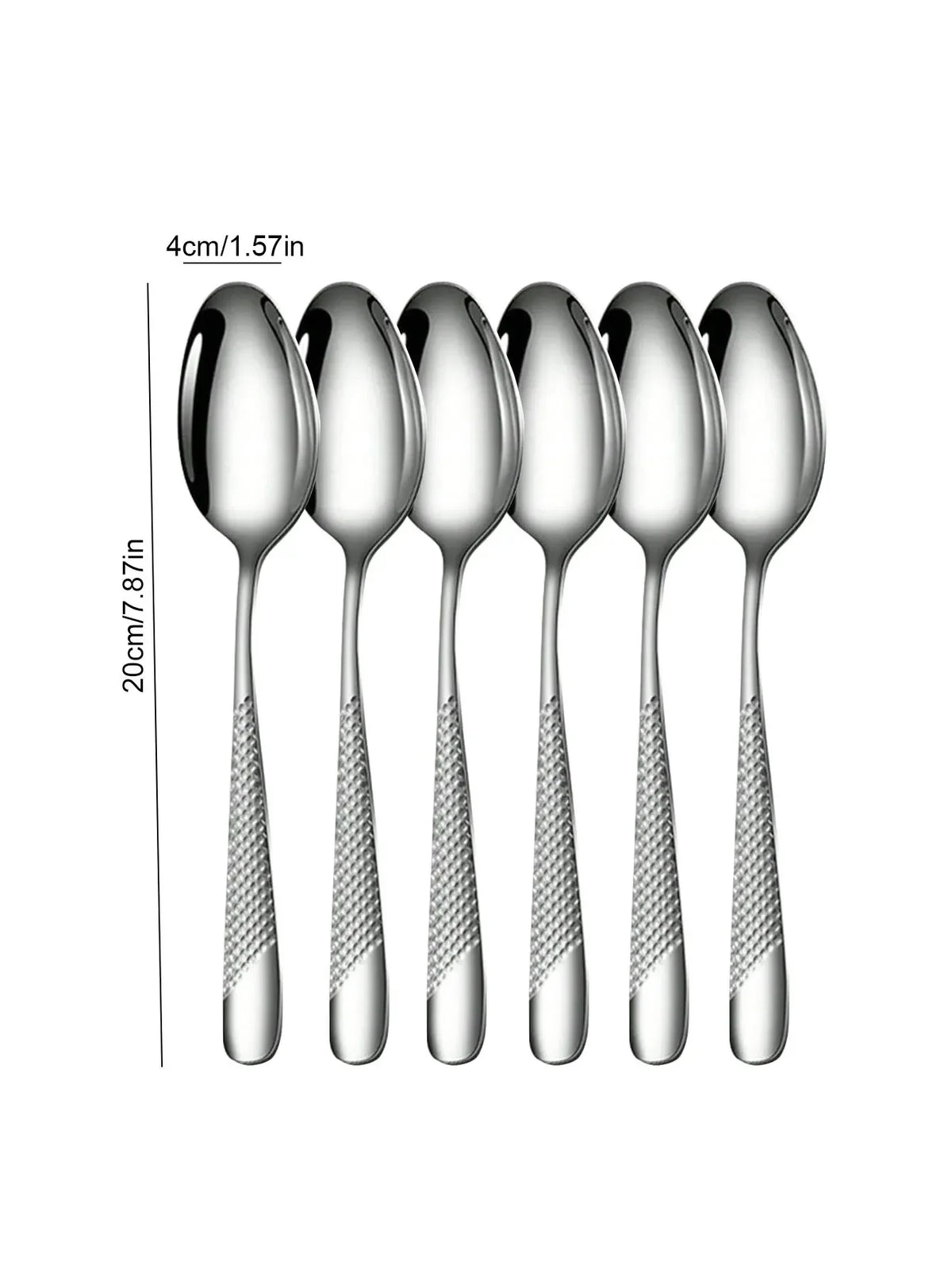 Skanto | High-Quality Stainless Steel Silver Star Diamond Cutlery Set - Includes Knife, Fork, Spoon & Dessert Fork & Spoon - 6-Piece/30-Piece Options