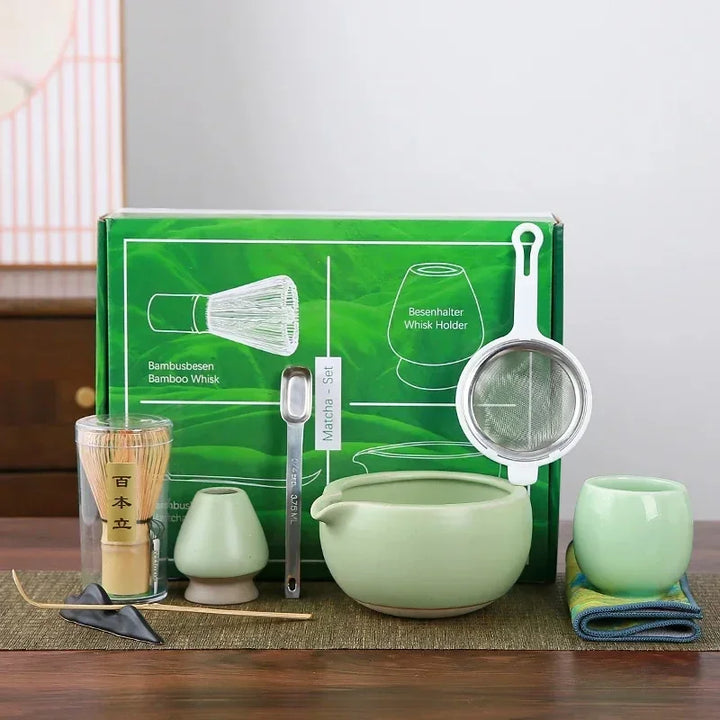 Variant image for Complete Matcha Set 10-Piece Bamboo Ceramic Stainless Steel Tea Tools-5