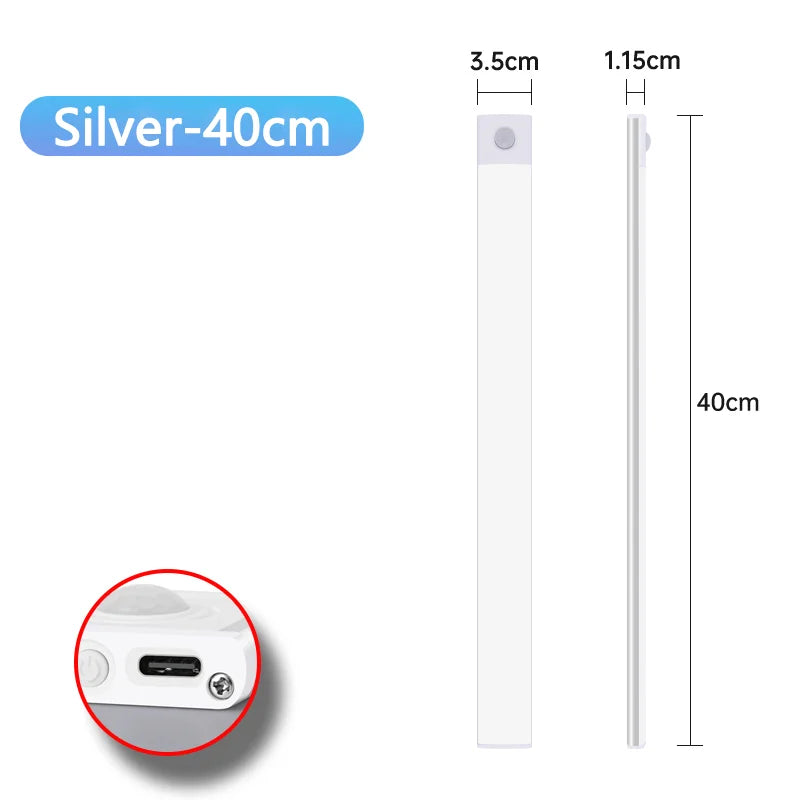 Motion Sensor Night Light – USB Rechargeable Wireless LED Lamp for Kitchen, Bedroom, Closet, and Wardrobe Lighting | Kalsten
