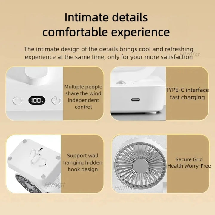 Lightweight Double Blades Rechargeable Travel Camp Cooler Fan | Kalsten