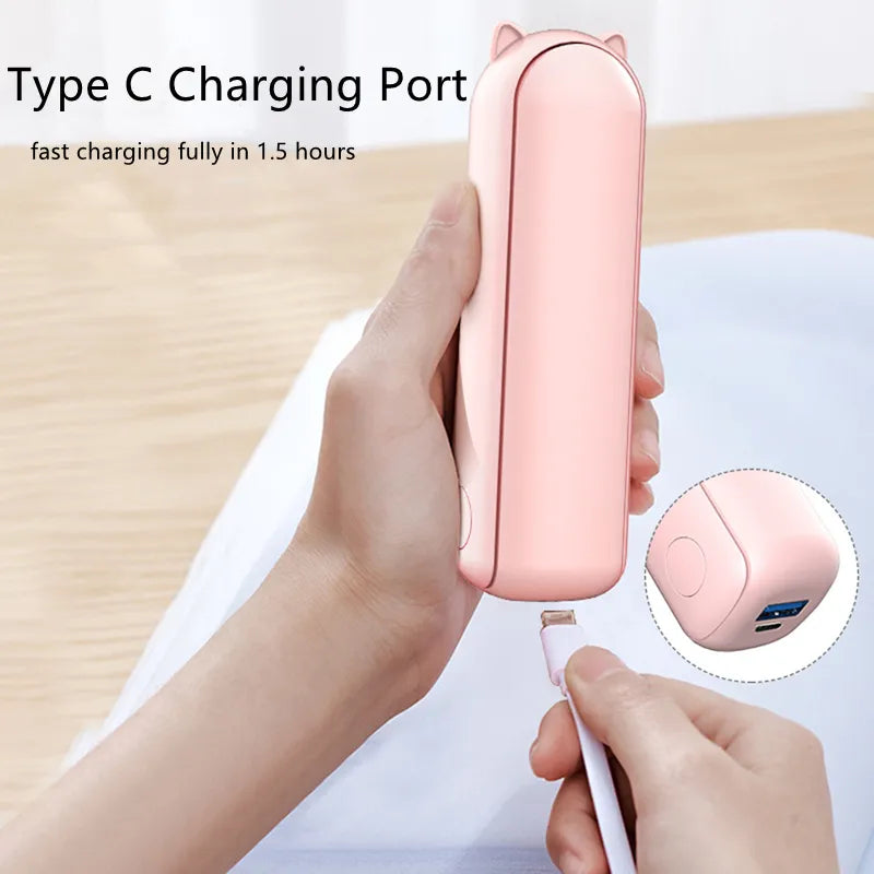 New Handheld Portable Mini Fan - Creative, Three-Speed Adjustable, Solid Color, USB Rechargeable Small Fan | Kalsten