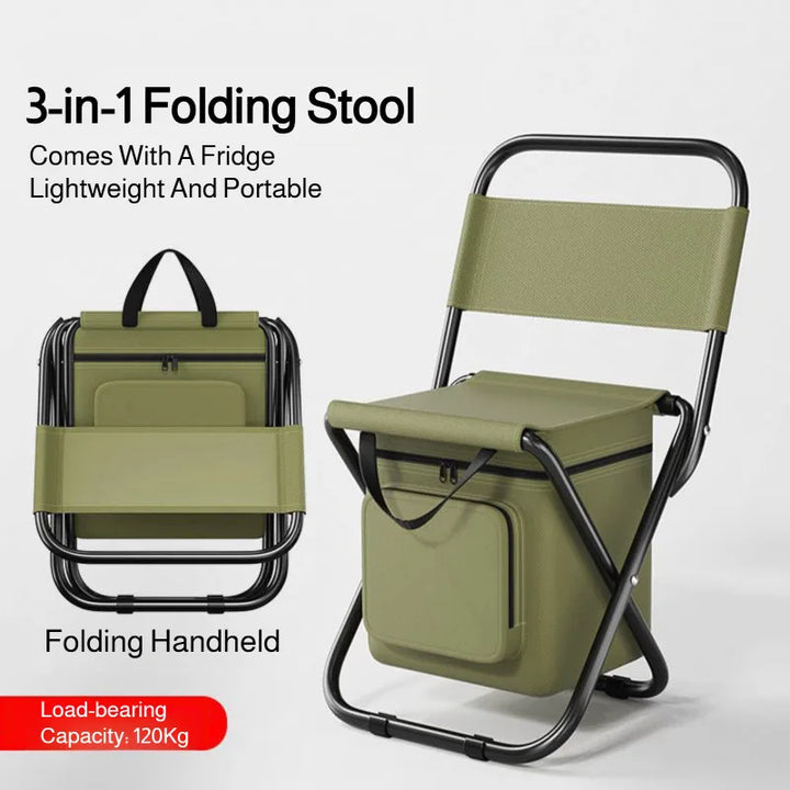 Built-in Cooling Bag Portable Folding Outdoor Stool | Kalsten