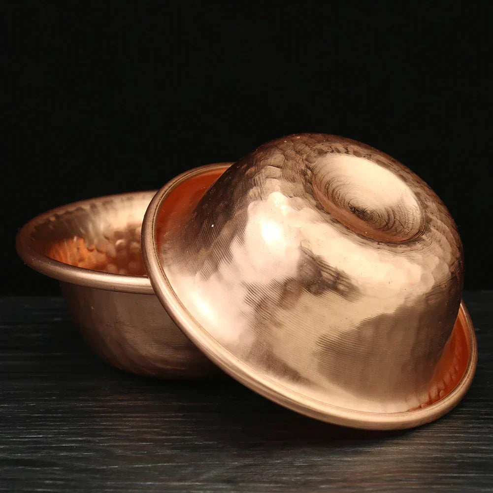 Nepalese Pure Copper Water Purifier Large Handheld Hammered Sacred Water Bowl for Buddha Buddhism Accessories