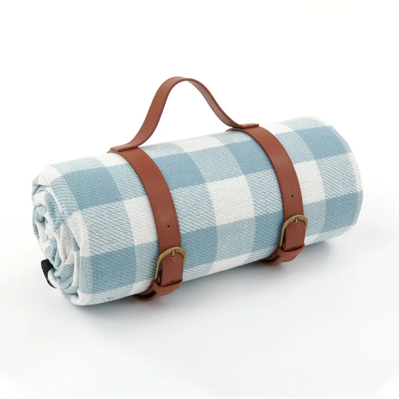 Picnic blanket water-repellent with leather carrying strap | Kalsten