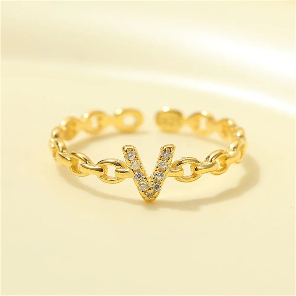 Kalsten | Dainty Diamond Letter Initial Ring