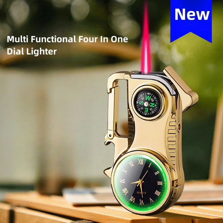 4in1 Windproof Metal Butane Compass Watch Keychain Lighter | Kalsten