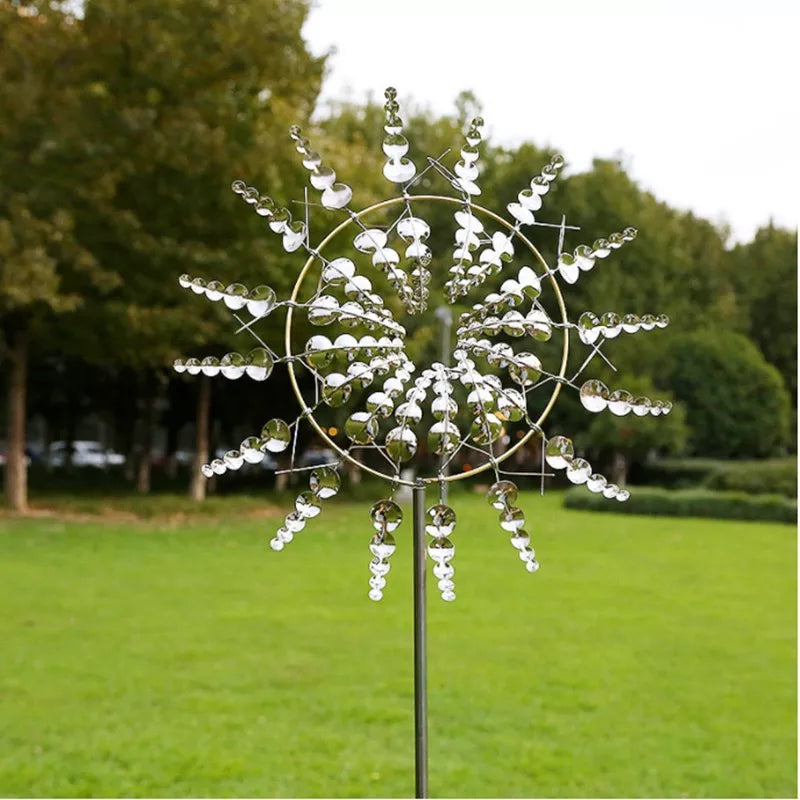Kalsten | Unique Solar-Powered Kinetic Metal Windmill Spinner - Magical Wind Collectors for Patio, Garden, Lawn Outdoor Decoration
