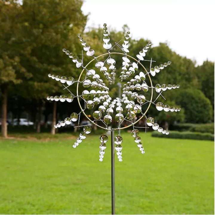 Kalsten | Unique Solar-Powered Kinetic Metal Windmill Spinner - Magical Wind Collectors for Patio, Garden, Lawn Outdoor Decoration