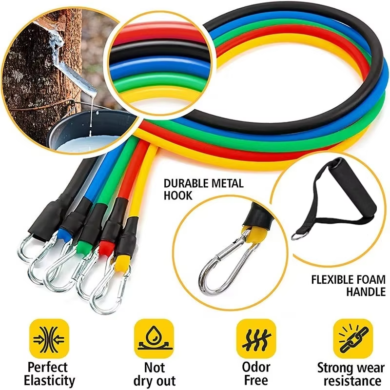 BowLift | 11-Piece TPE Resistance Band Set with Handles, Door Anchor, Ankle Straps, Carry Bag
