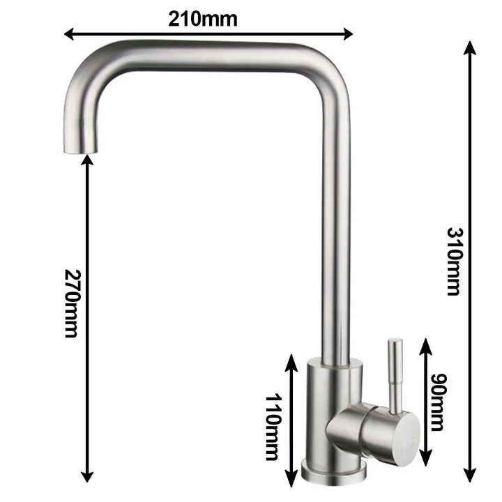 Stainless Steel Faucet – High-Quality, Rust-Free Faucet with Swiveling Spout, Durable and Easy to Clean, Ideal for Modern Kitchens | Kalsten