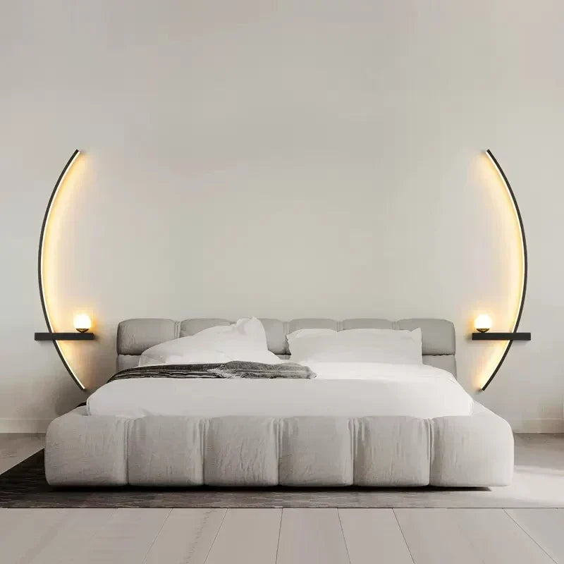 Modern LED Wall Lamp Black Gold - Sleek Long Strip Design for Versatile Illumination | Kalsten