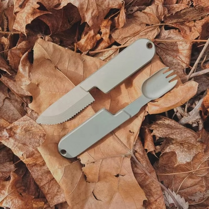 BowLift | Compact 2-in-1 Camping Cutlery Set - Detachable Knife and Fork, Ideal for Travel