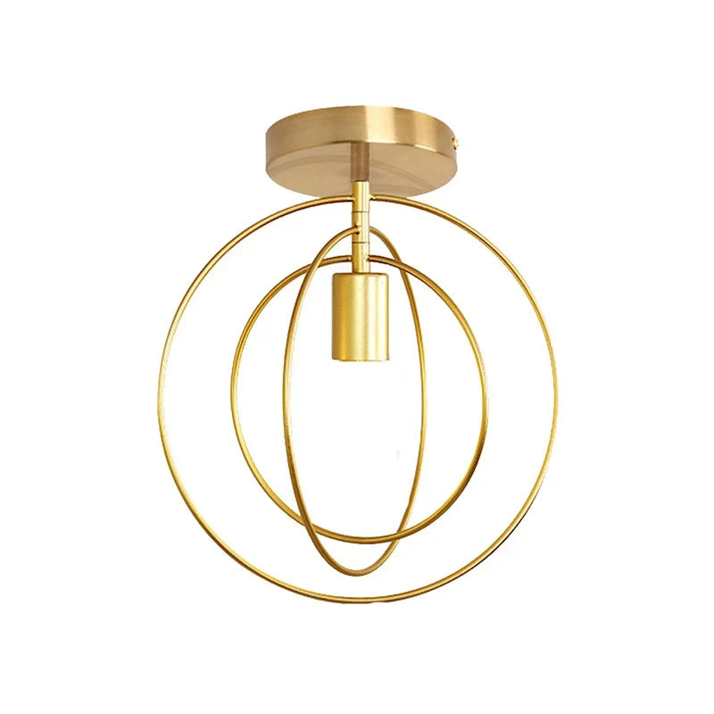 Modern Metal Gold Ceiling Light – Industrial Iron Pendant Lamp for Living Room, Bedroom, Aisle, Loft, E27 Home Lighting Fixture | Kalsten