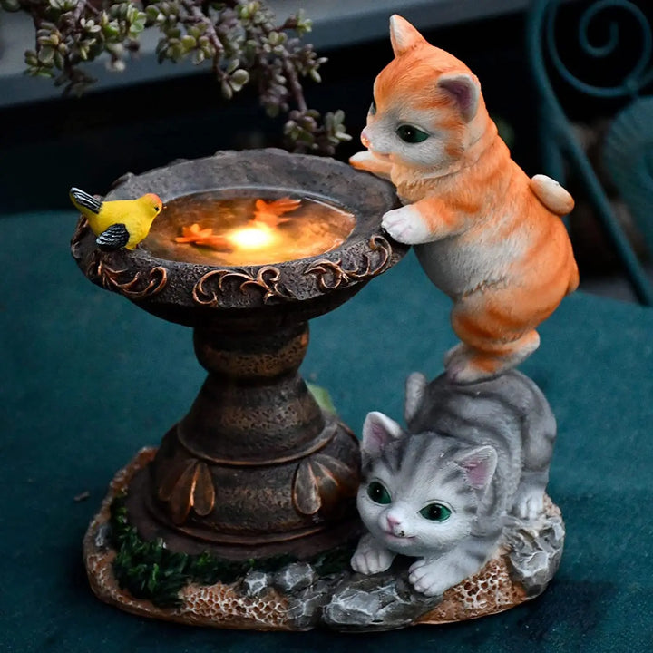 Butterfly Catcher Cat Resin Decorative Lamp | Kalsten