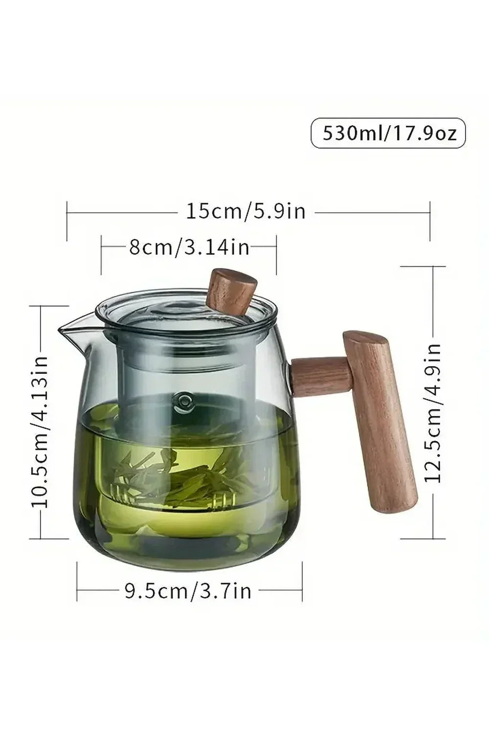 Kalsten | Wood Handle Glass Teapot