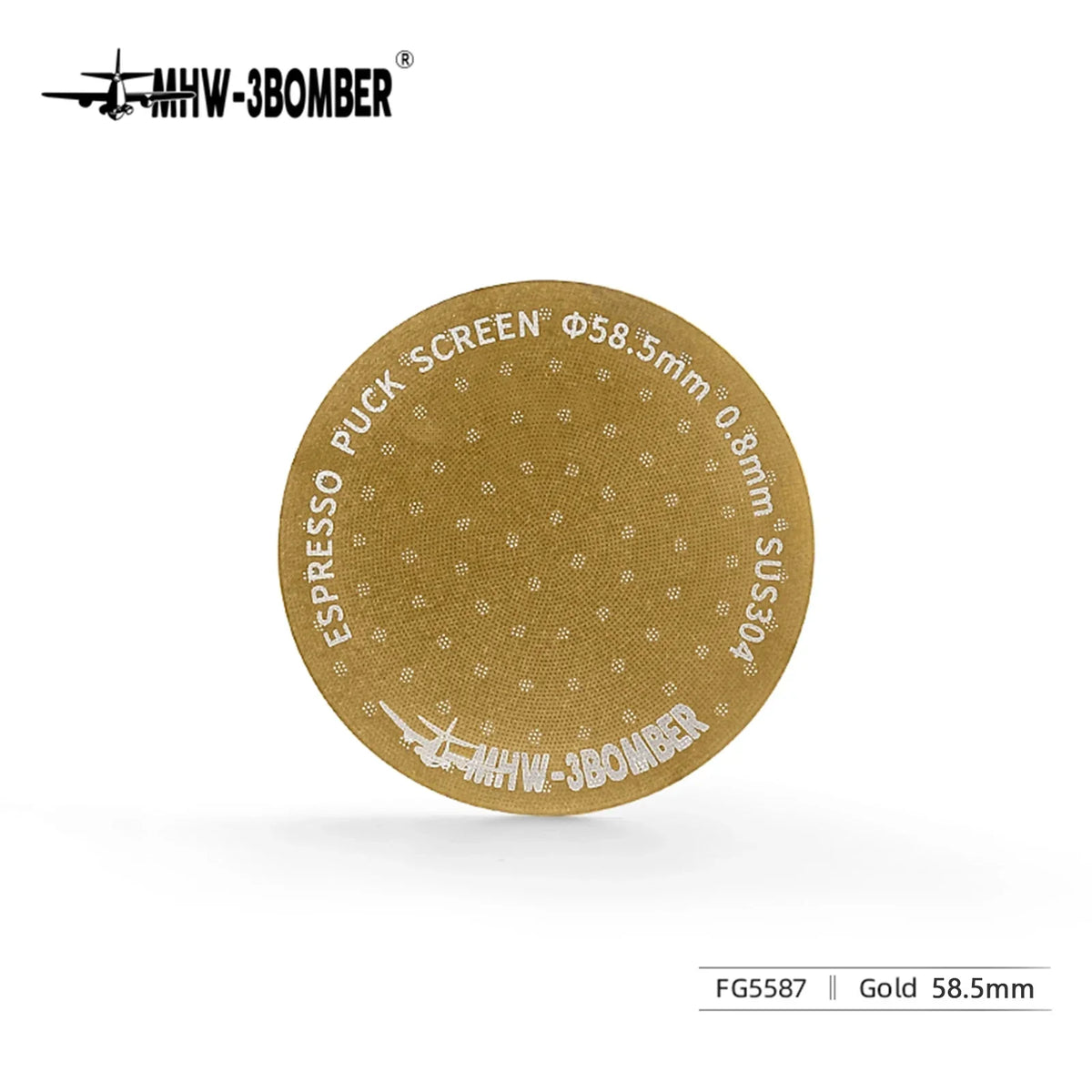 MHW-3BOMBER 51/53/58.5mm Espresso Puck Screen Double-Layer Metal Coffee Reusable Filter