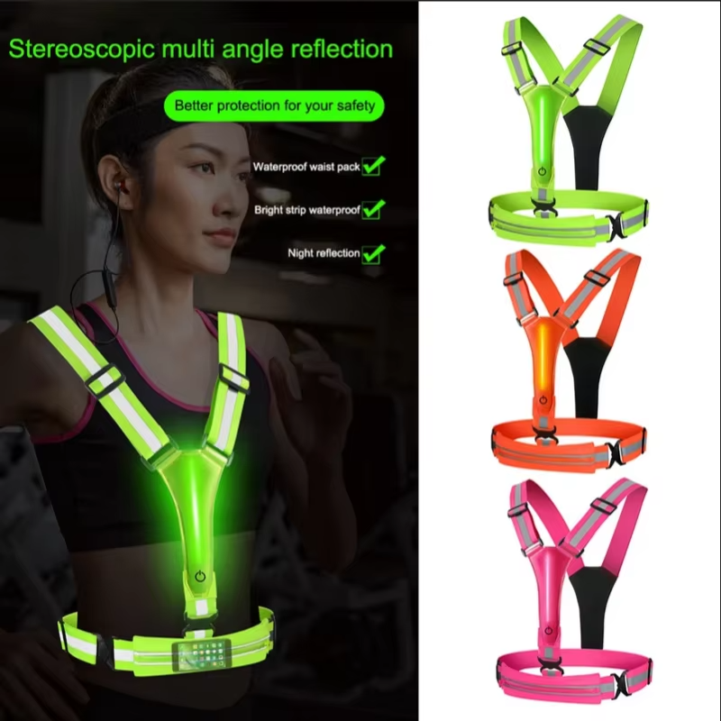 Kalsten | LED Reflective Safety Vest with Adjustable Straps and USB Rechargeable Lights