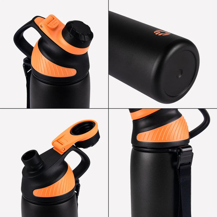 Stainless steel vacuum bottle 1000 ml with magnetic lid | Kalsten