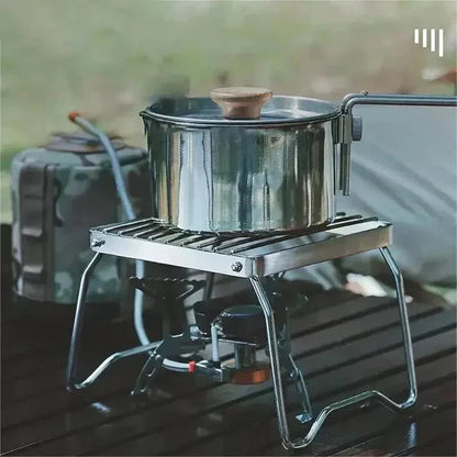 BowLift | FlameRack Folding Grill Stand | Stainless Steel & Foldable | For Outdoor & Camping | 3 cm Packed Size
