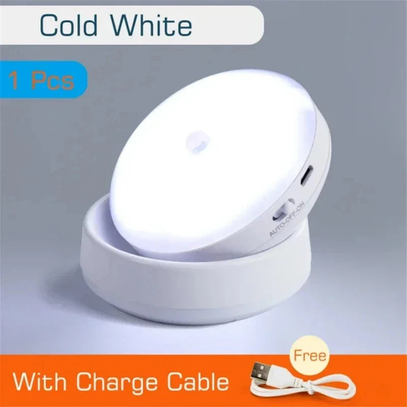 Motion Sensor LED Night Light – USB Rechargeable, Intelligent Human Induction for Bedside, Wardrobe, and Cabinet Lighting | Kalsten