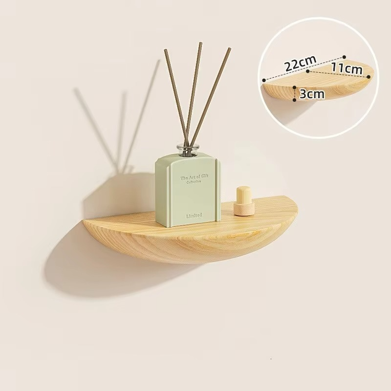 Half-Round Triple Floating Wall Shelf