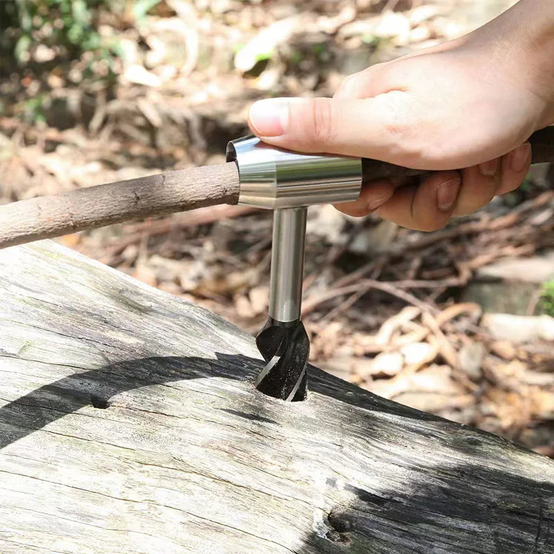 Kalsten | Bushcraft Hand Drill FerroDrill | Outdoor Survival Tool | Robust Carbon Steel | 16.5 cm