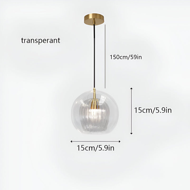 Pendant Light Glass Globe 9.8 in E27 Adjustable Dining Room Kitchen Island Hanging Ceiling Lamp Vintage Modern | Kalsten