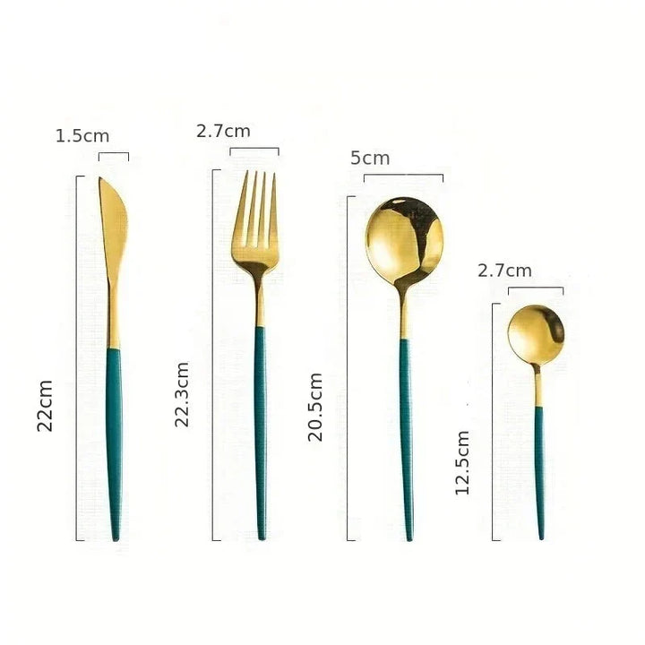 Golden Cutlery Set Luxury – 24-Piece For Stylish Dining Experience Kalsten