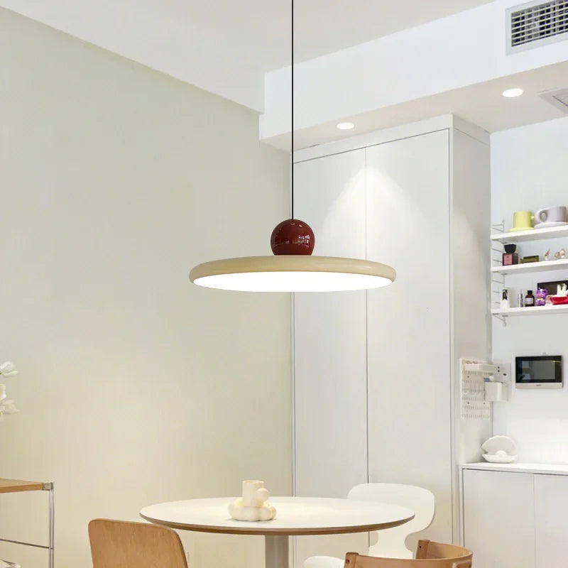 Nordic Cream Flying Saucer Pendant Light – Modern LED Light for Living Room, Bedroom, and Restaurant, 20/30cm | Kalsten