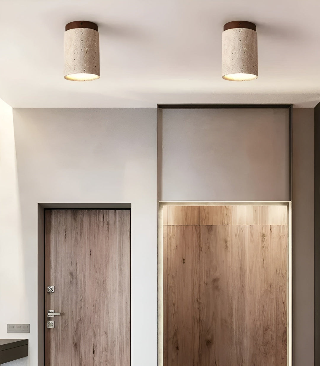 ZenElegance Wabi Sabi Luxury Ceiling Lighting - Natural Travertine LED Kalsten