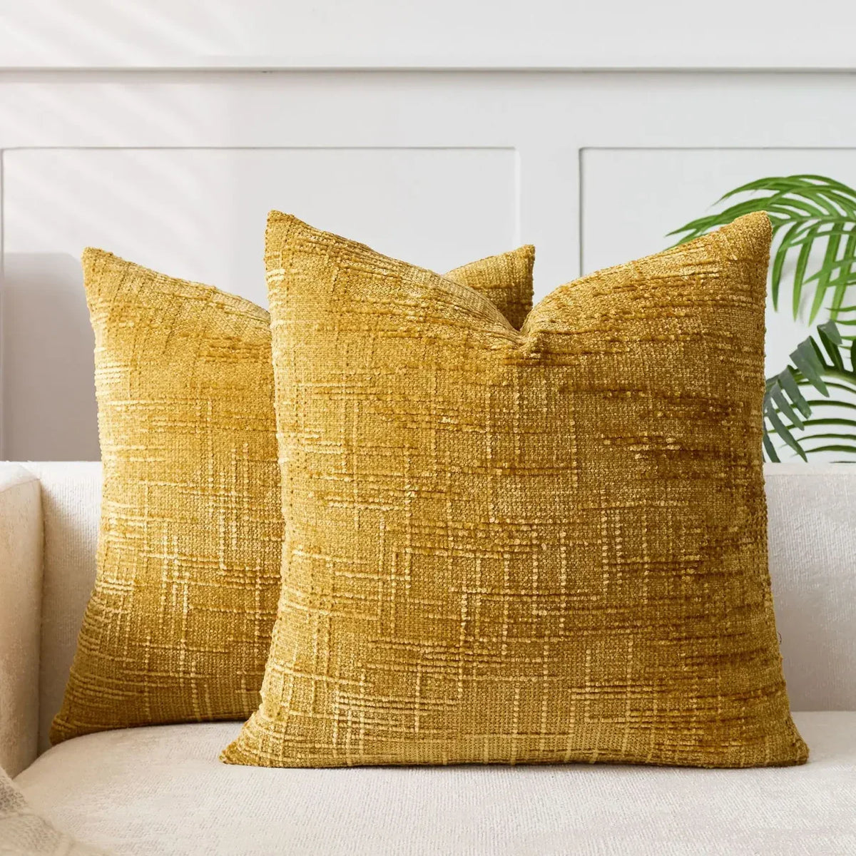 Chenille Sofa cushion cover – Soft solid design | Elegant decoration for living & bedrooms | Bowlift