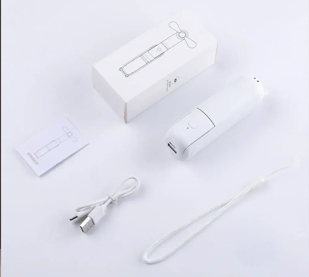 Portable Mini Handheld USB Fan – Rechargeable Folding Pocket Fan with Battery, Cooling Hand Fan and Power Bank Function | Kalsten