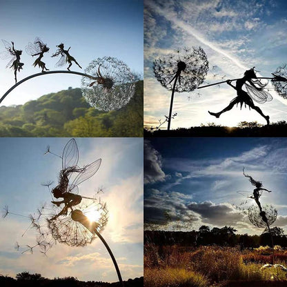 Fairy on a milk thread art sculpture Bowlift