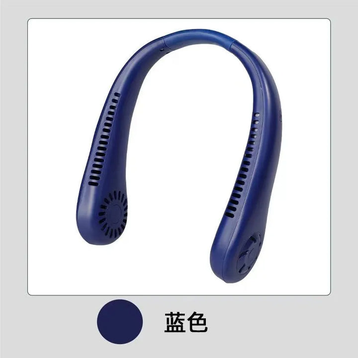 Stay Cool Anywhere with 1PC New Mini Neck Portable Bladeless Hanging Neck Fan - Long Battery Life, Rechargeable, 3-Speed Air Cooler for Summer Sports | Kalsten