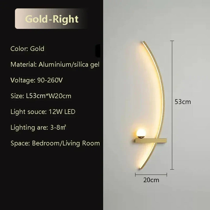 Modern LED Wall Lamp – Aluminium 53cm Long Strip Light for Bedroom, Living Room, Aisle, and Indoor Use – Dimmable with Remote Control | Kalsten