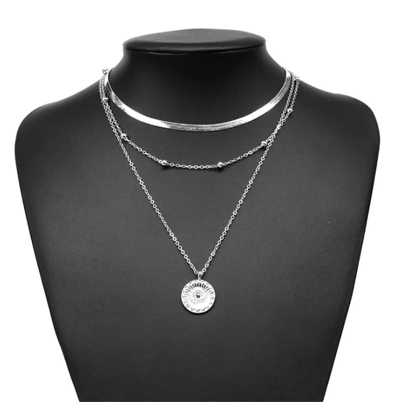 Skanto | Elegant Silver Triple Necklace for Style and Confidence