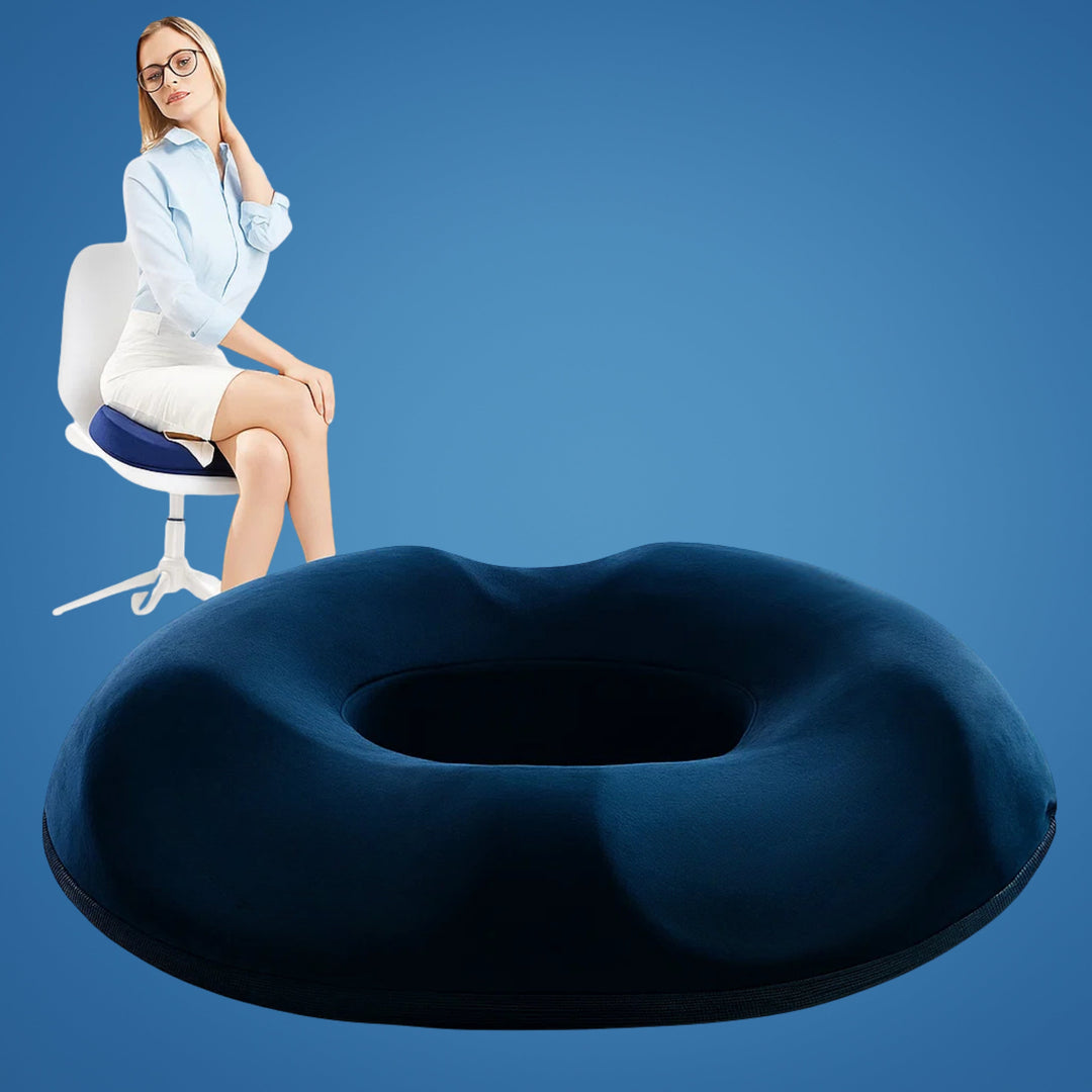 SitRelief | Donut Seat Cushion – Tailbone & Haemorrhoid Relief – Memory Foam – Washable Cover – Office, Travel, Postpartum Use Kalsten