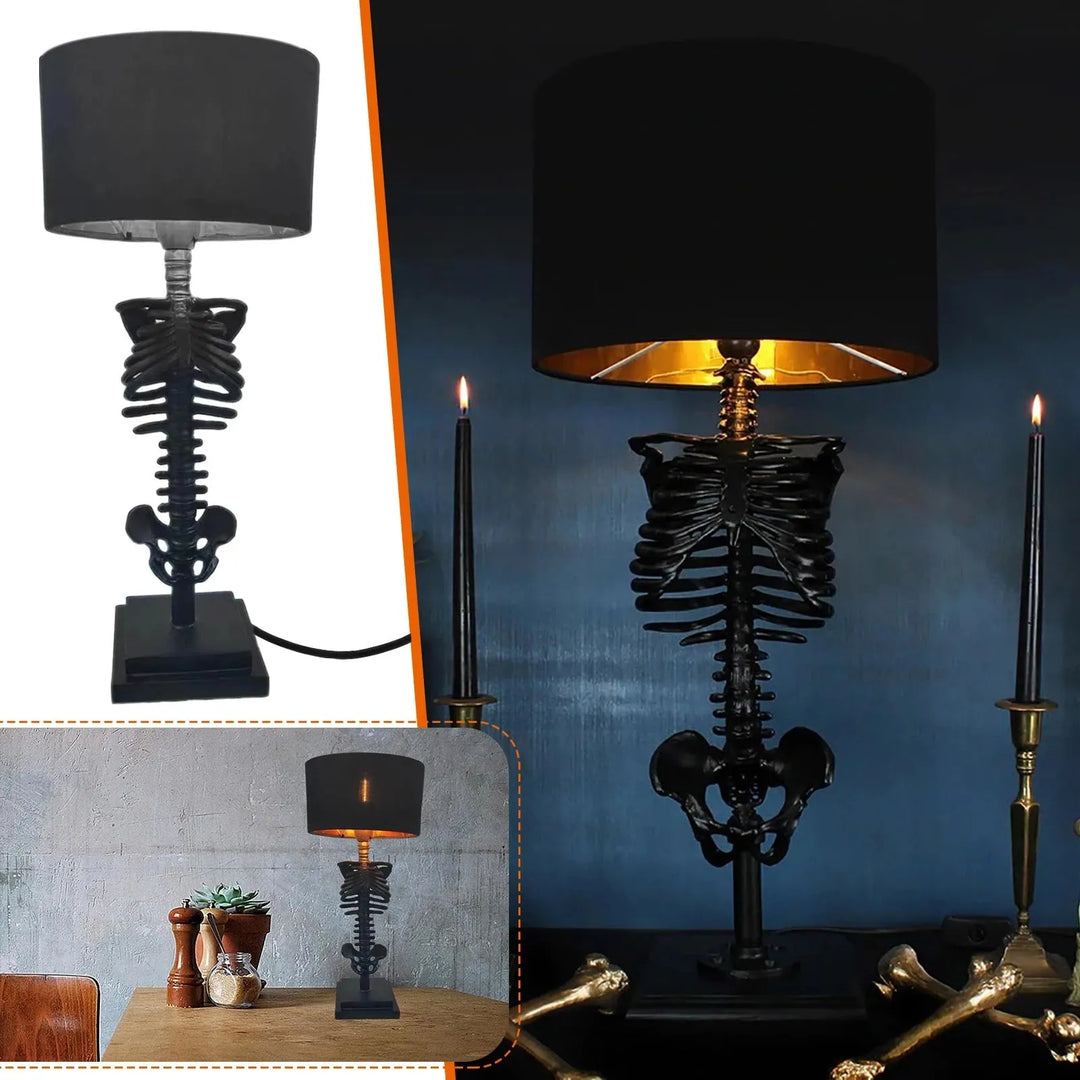 Gothic Skeleton Table Lamp – Handmade