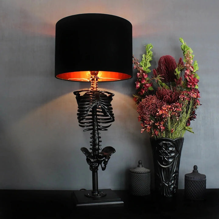 Gothic Skeleton Table Lamp – Handmade