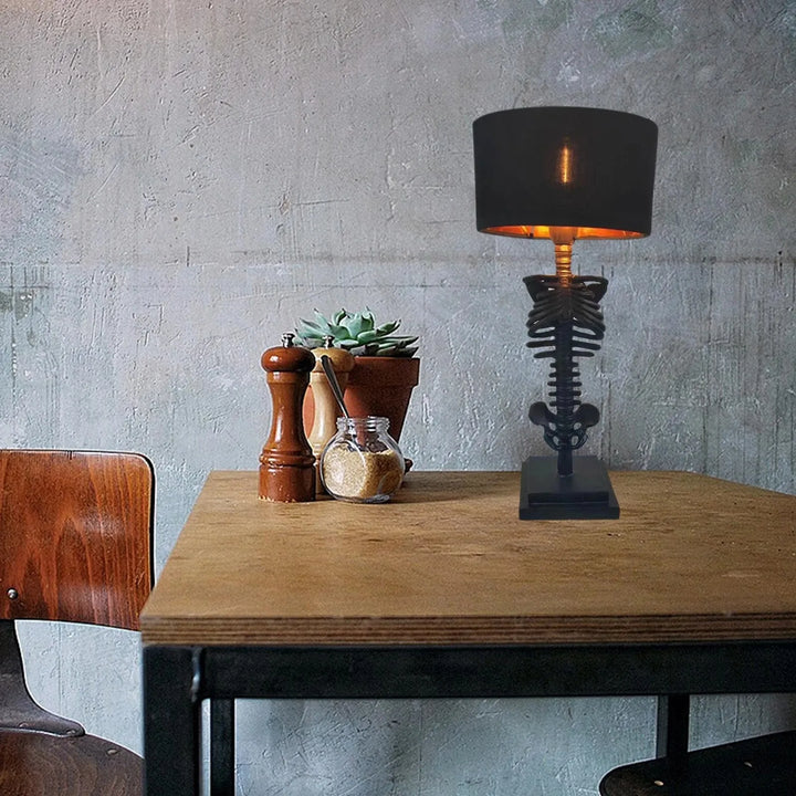 Gothic Skeleton Table Lamp – Handmade