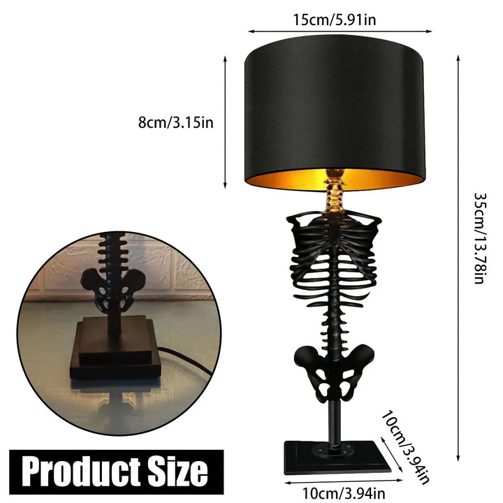 Gothic Skeleton Table Lamp – Handmade