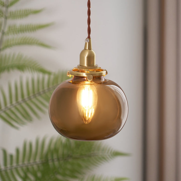 Pendant Light Glass 5.1 in Adjustable Living Room Bedroom Bathroom Hanging Ceiling Lamp Retro Style | Kalsten