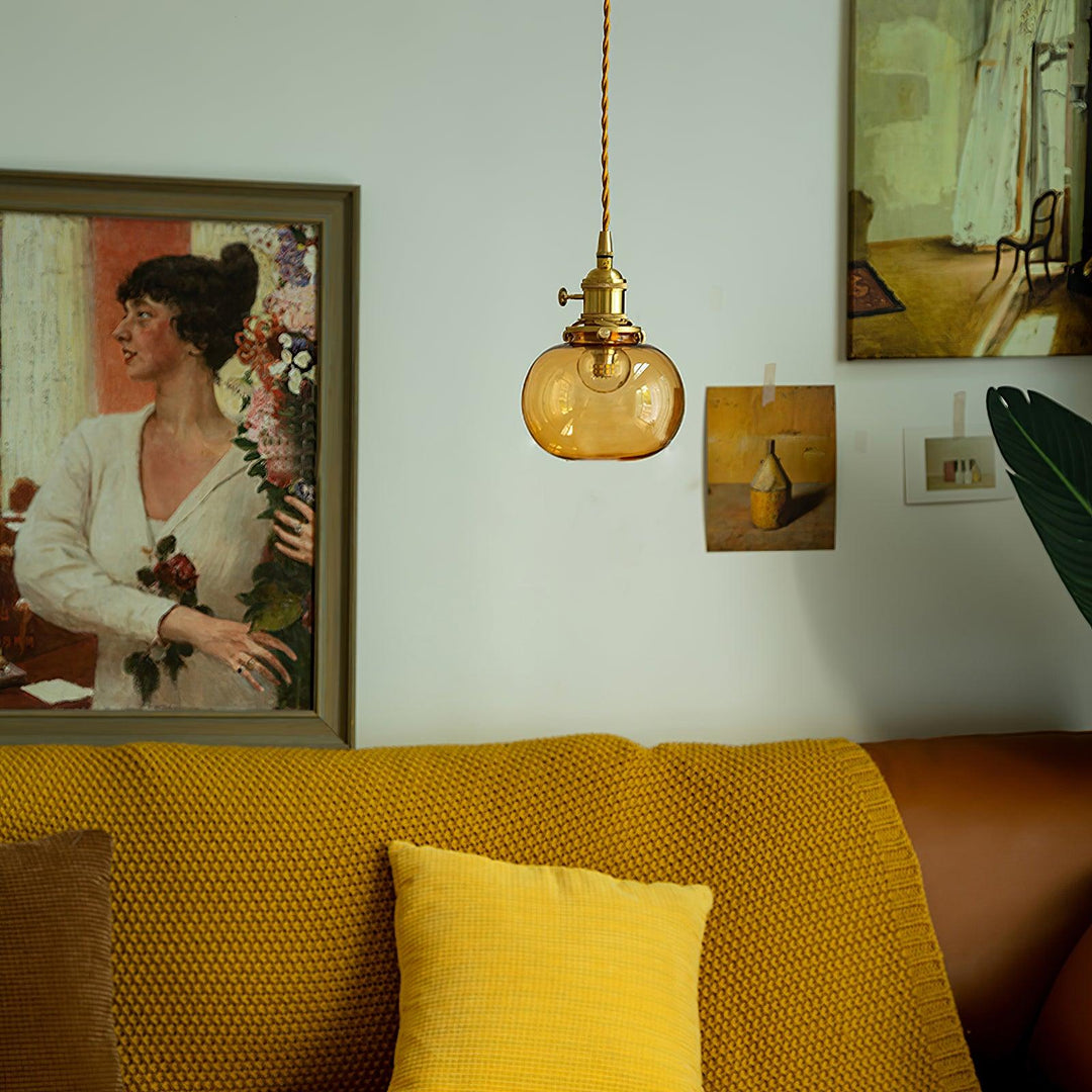 Small Retro Handmade Glass Pendant Light 5.1' | Kalsten